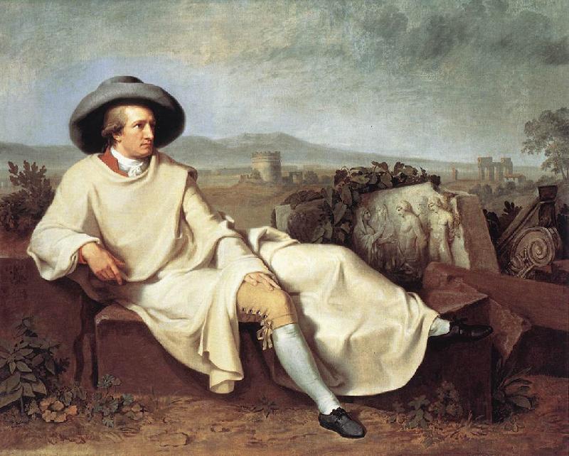 TISCHBEIN, Johann Heinrich Wilhelm Goethe in The Roman Campagna iuh Norge oil painting art
